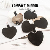 1 PC Heart Single-Sided Makeup Mirror Leather Pull-Out Case Stainless Steel Frame Compact Design Ideal Gift For Mother Daughter Sister Girlfriend Suitable For Home Office Travel And More